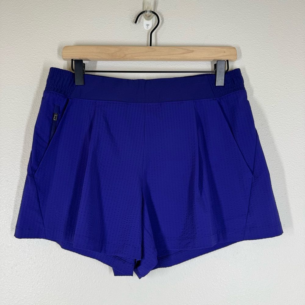 Athleta Textured Brooklyn Athletic Running Shorts Royal Purple Women’s 8 566692